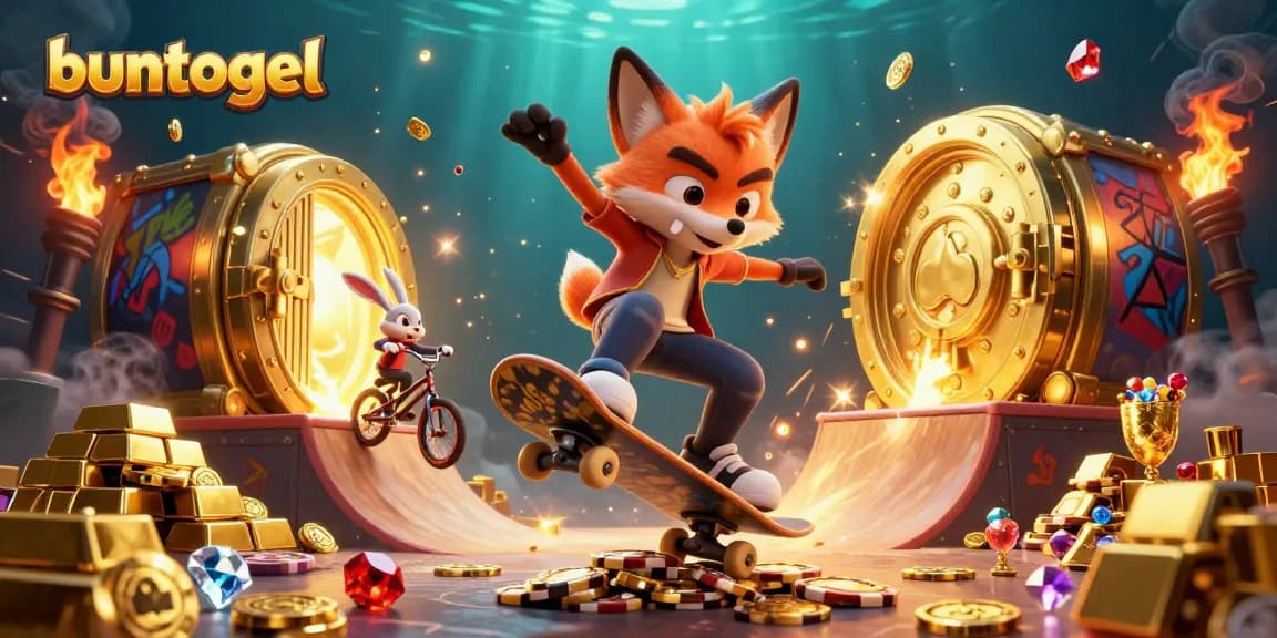 Experience the thrill of playing bun togel with animated characters and vibrant casino elements.
