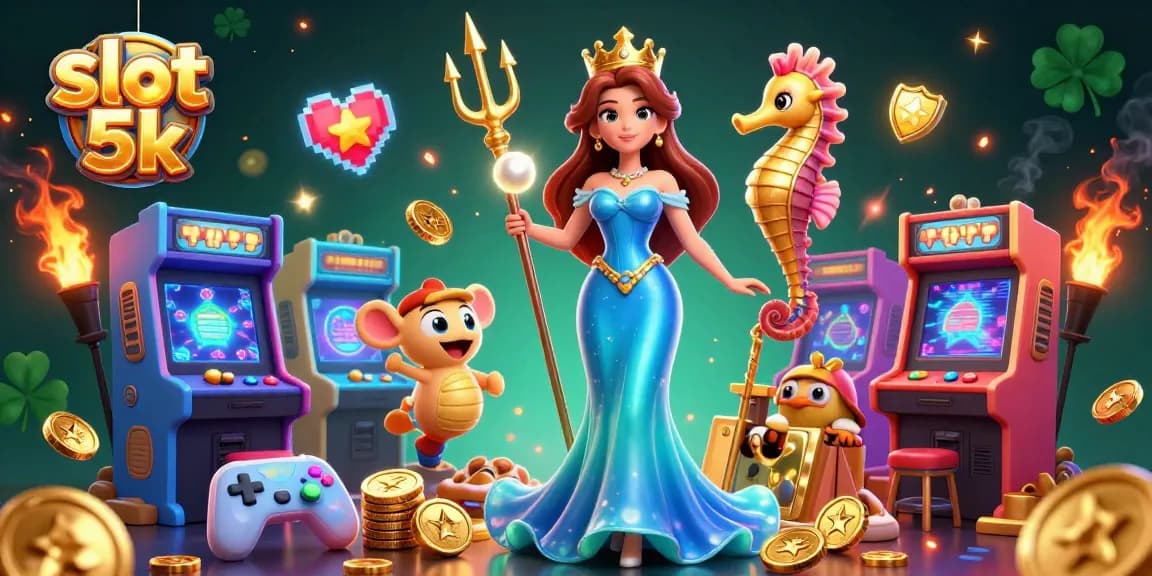 Experience thrilling slot 5k action with immersive casino aesthetics in a vibrant 3D illustration.