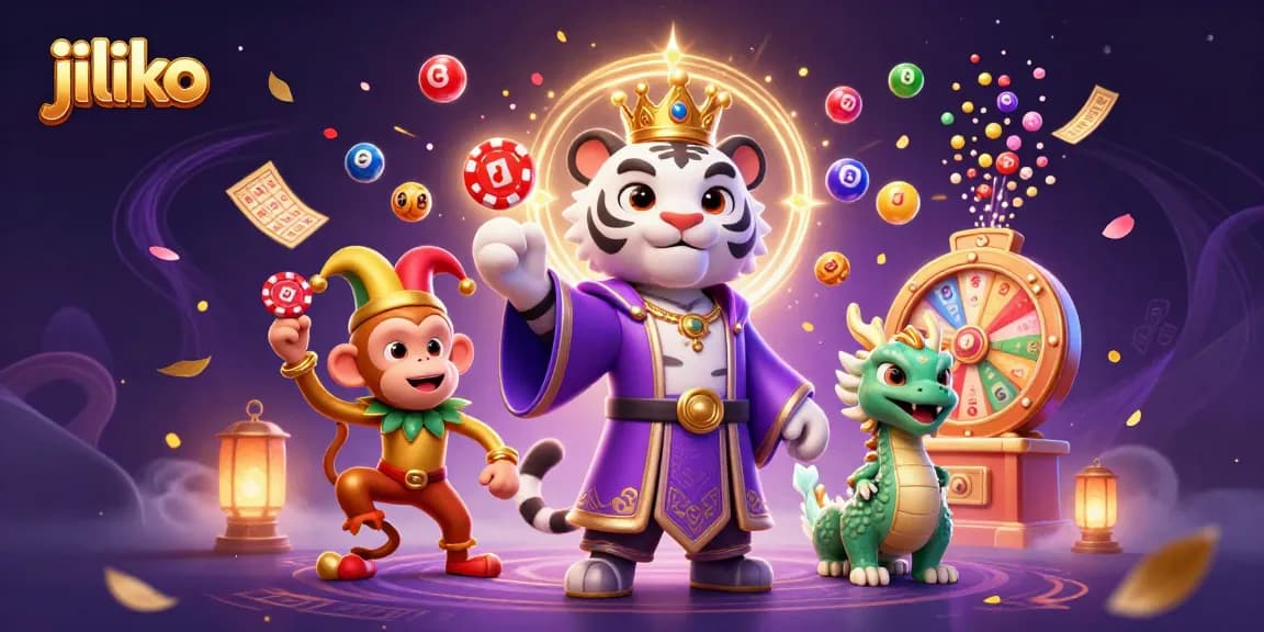 Engage in thrilling gaming adventures at Jiliko with vibrant lottery elements featuring animated characters.