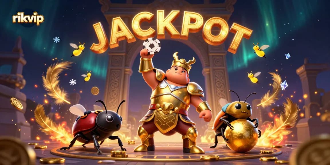 Experience the thrill of winning at rikvip with vibrant characters and casino elements in a dynamic scene.