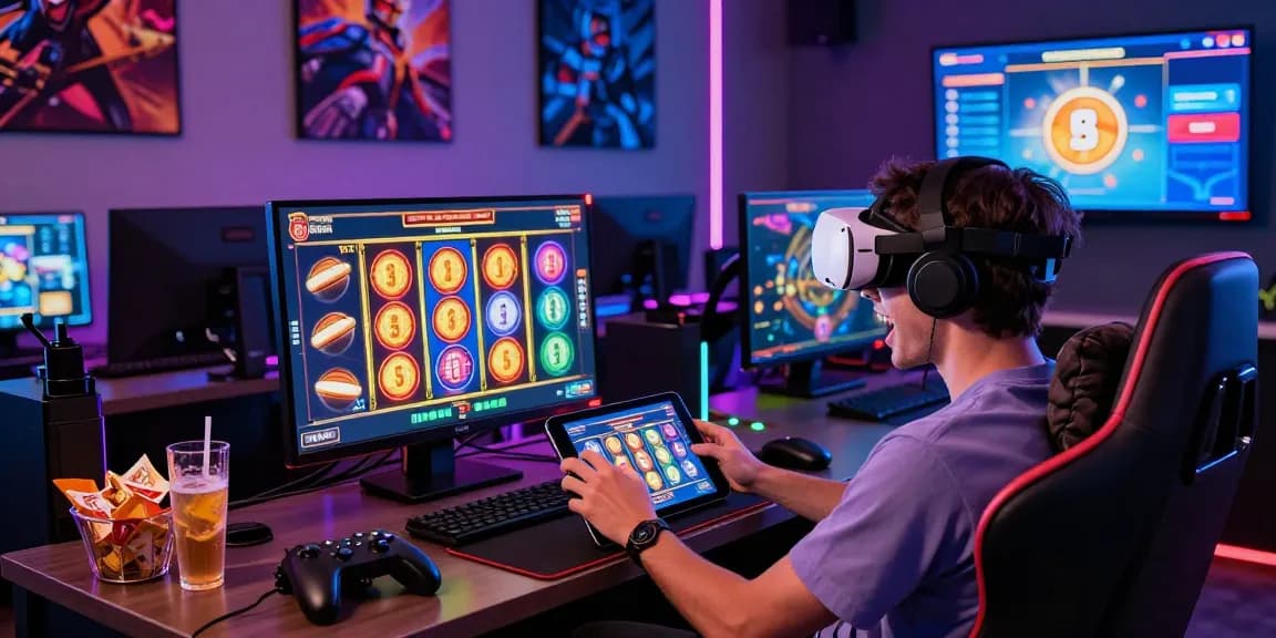 Exciting gaming setup with pg slot wallet, vibrant atmosphere, and immersive slot gameplay.