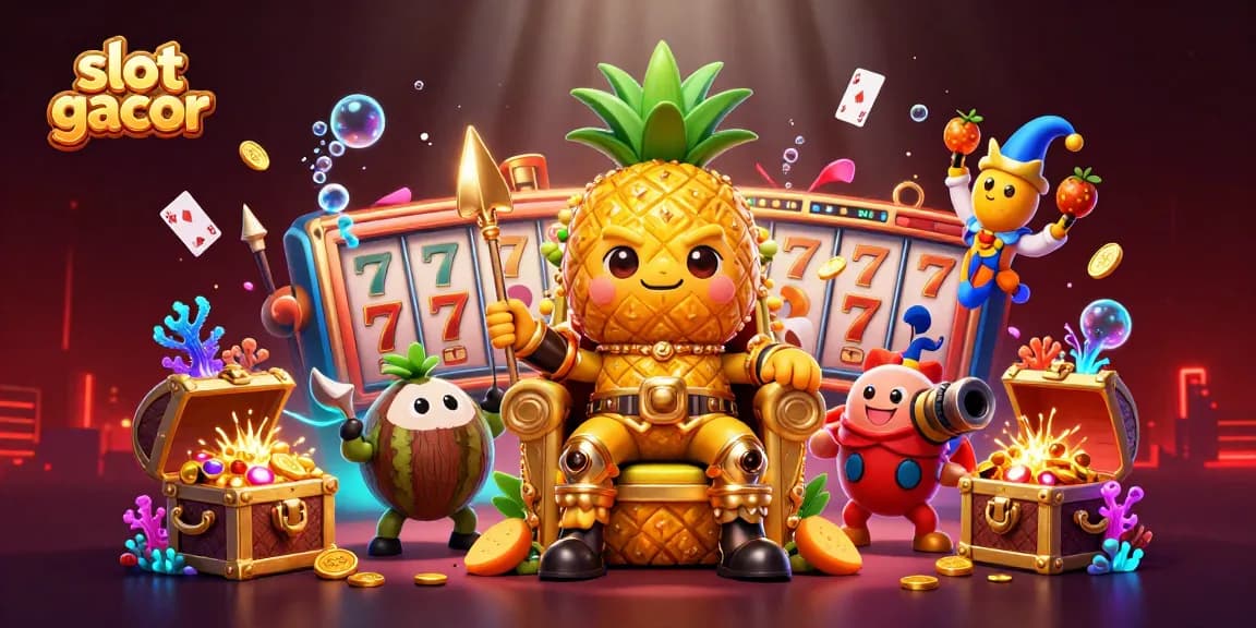 Memenangkan jackpot slot gacor dengan raja nanas berkhayal di kasino tropis yang meriah.