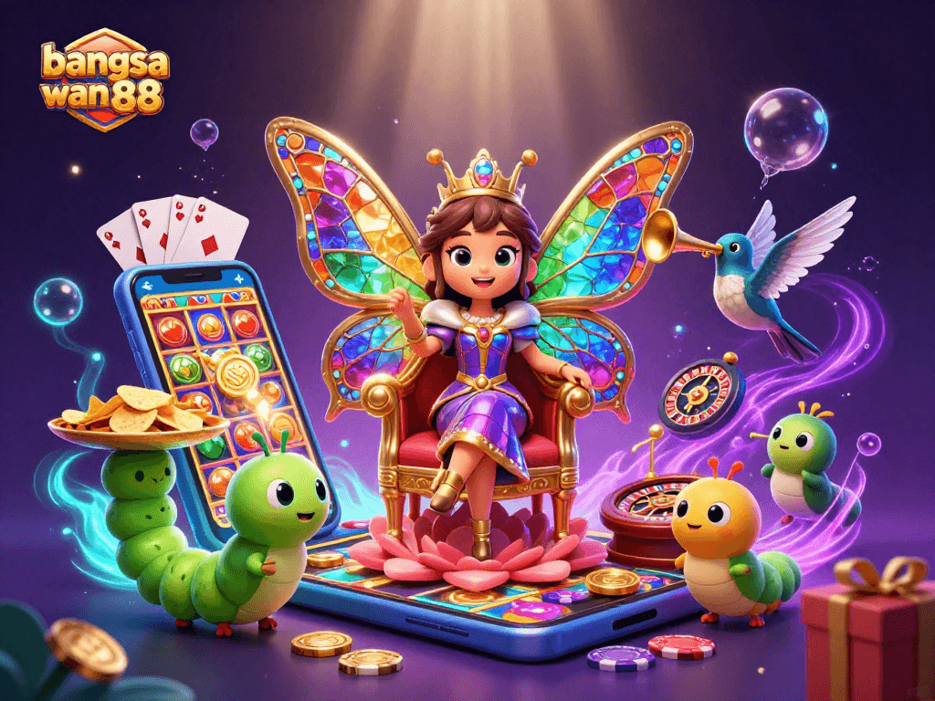 Experience the vibrant world of bangsawan88 with a captivating 3D casino scene full of excitement and color.