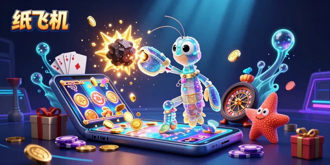 Experience the excitement of 纸飞机 with vibrant slots and dazzling rewards in a 3D casino scene.