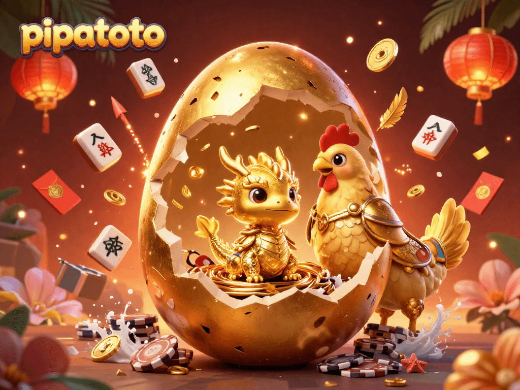 Experience the thrill of pipatoto with a stunning golden dragon illustration, surrounded by vibrant casino elements.