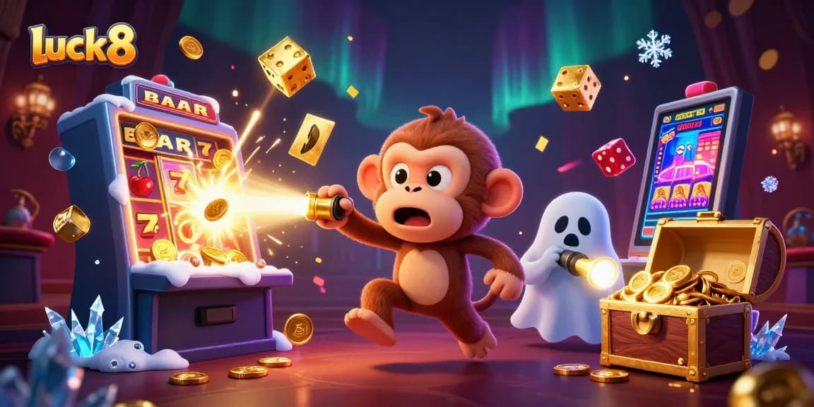 Experience the thrill of luck8 in a vibrant casino scene with gold coins and dynamic gameplay elements.