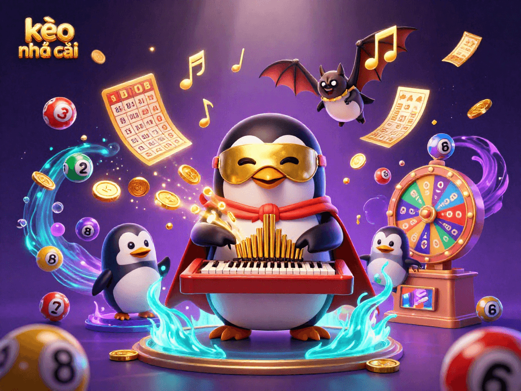 Experience kèo nhà cái magic in this vibrant casino-themed 3D illustration showcasing excitement.