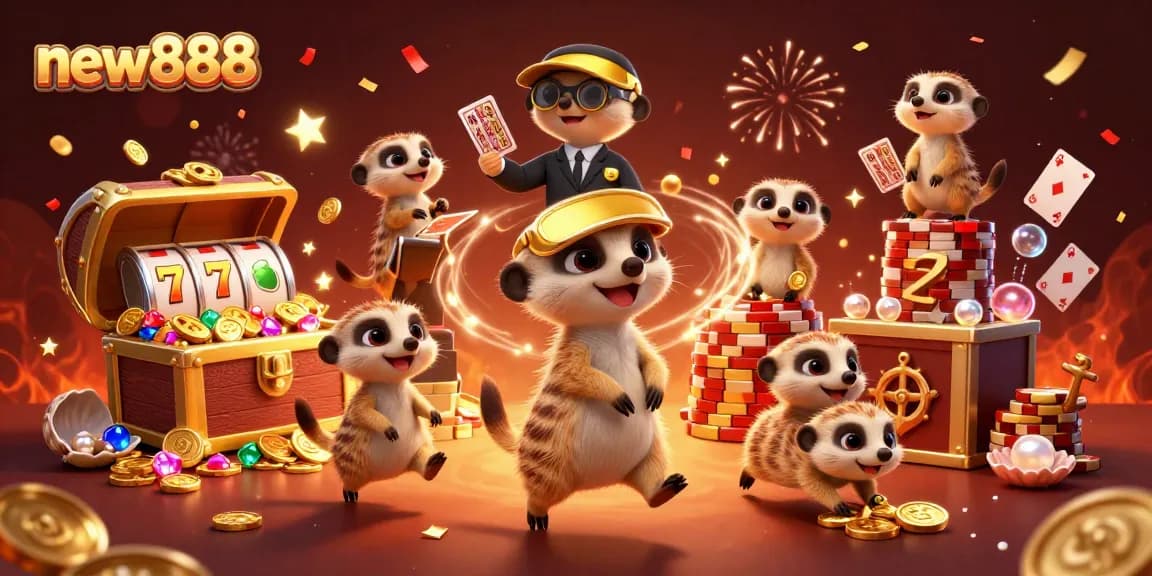 Engage with new888's lively casino adventure featuring meerkats and an exploding treasure!