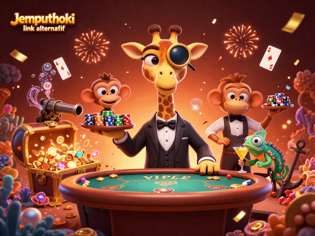 Play thrilling games at Jemputhoki link alternatif with high-roller excitement and vibrant casino elements.