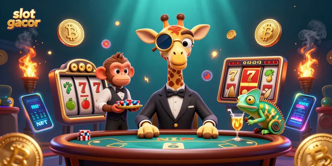 Experience the thrill of slot gacor with our vibrant 3D illustration featuring unique casino elements.