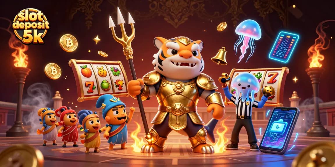 Experience thrilling wins with slot deposit 5k amidst vibrant 3D casino graphics and dynamic game elements.