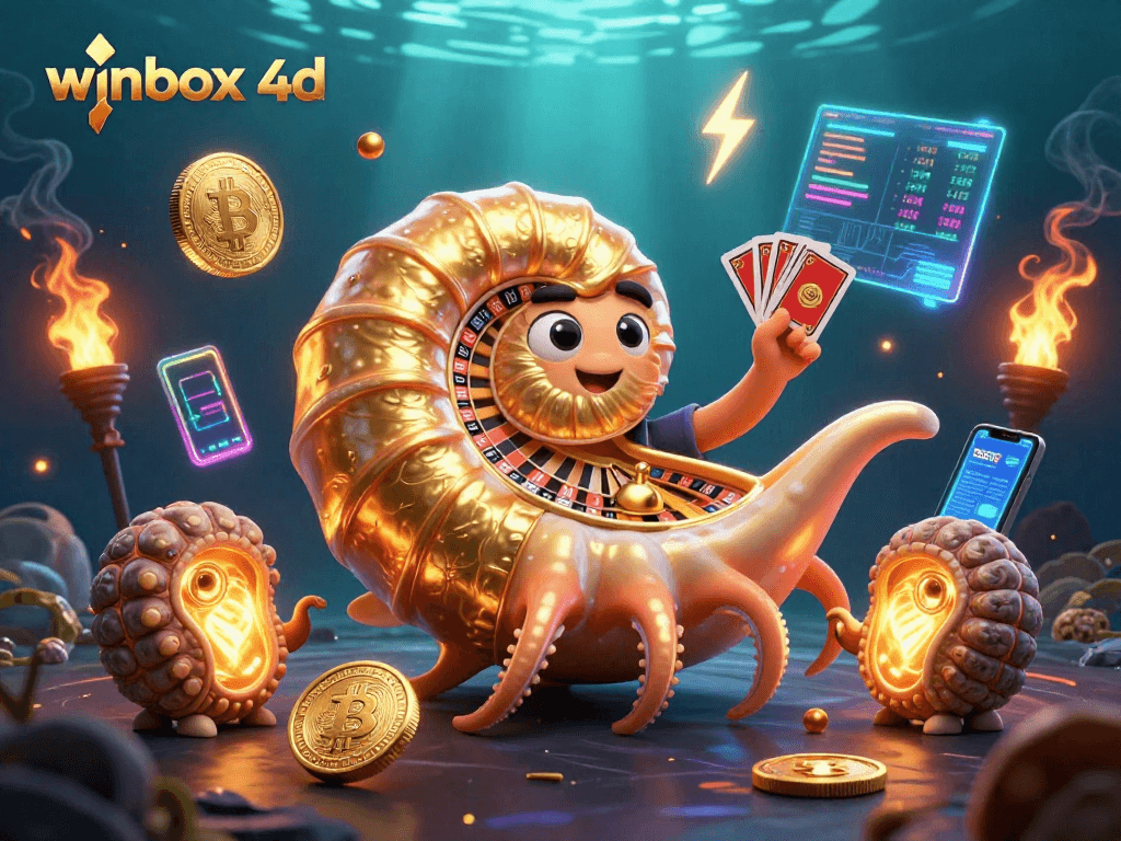 Engage with winbox 4d's immersive casino experience featuring a nautilus roulette wheel.
