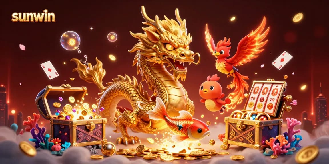 Experience thrilling gameplay at sunwin with dynamic characters amidst an exciting casino backdrop.