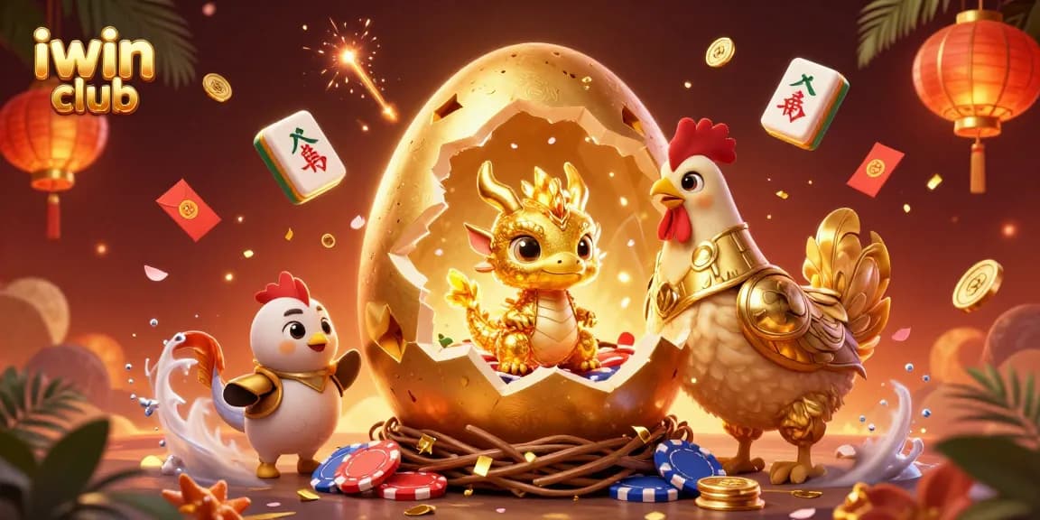 Engage in thrilling gameplay at iwin club with a vibrant atmosphere featuring golden elements and exciting casino symbols.