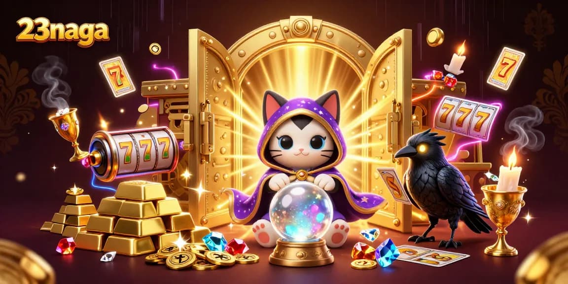 Engage with 23naga's magical casino experience, featuring vibrant characters and dynamic gambling elements.