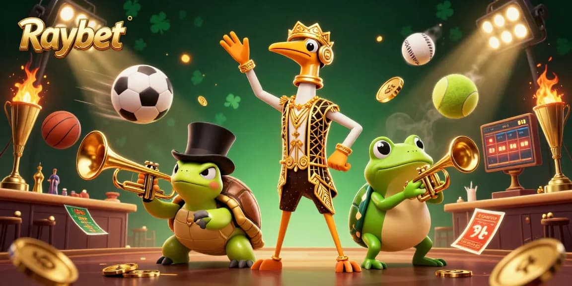 Raybet offers winning strategies in an exciting 3D casino scene with dynamic sports elements.