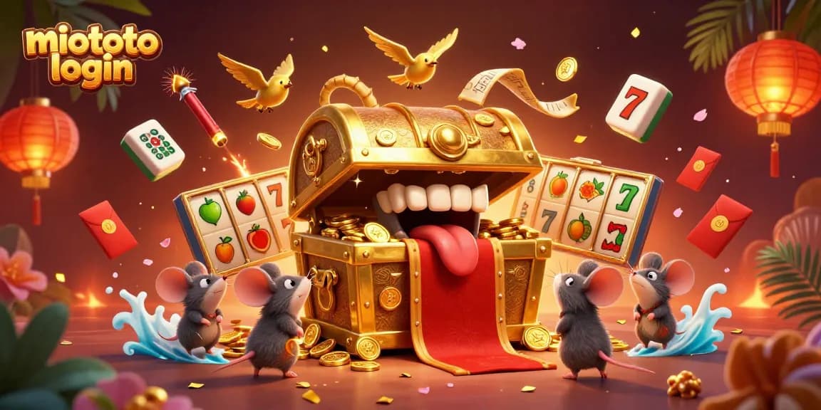 Engage in exciting gameplay with miototo login featuring a dynamic casino scene filled with treasures and game elements.