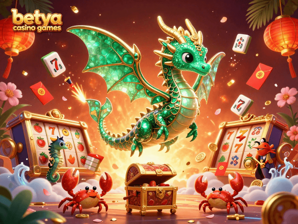Engage in thrilling betya casino games with a vibrant sea dragon and dynamic slot reels!