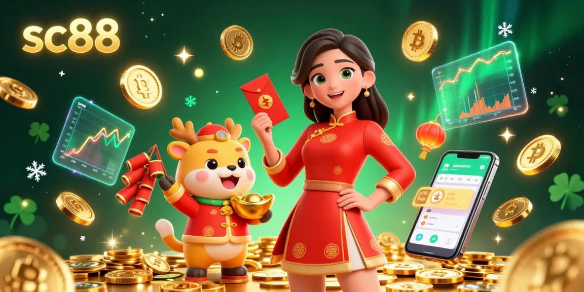 Experience the vibrant gaming world of sc88 with a stunning Lunar New Year celebration featuring crypto elements.