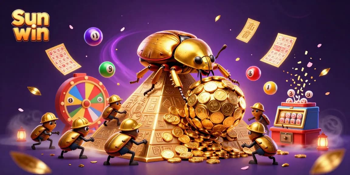 Engage with Sun win and immerse in the dynamic world of gaming with vibrant 3D illustrations.
