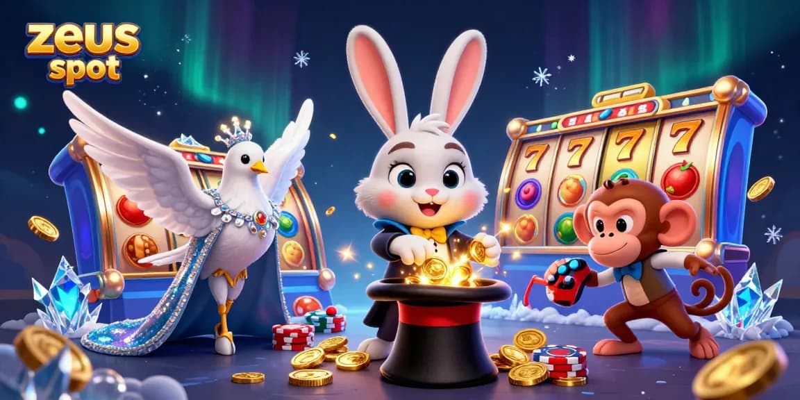 Experience the thrill of zeus slot as the magician rabbit pulls in golden coins amidst sparkling jackpot action.