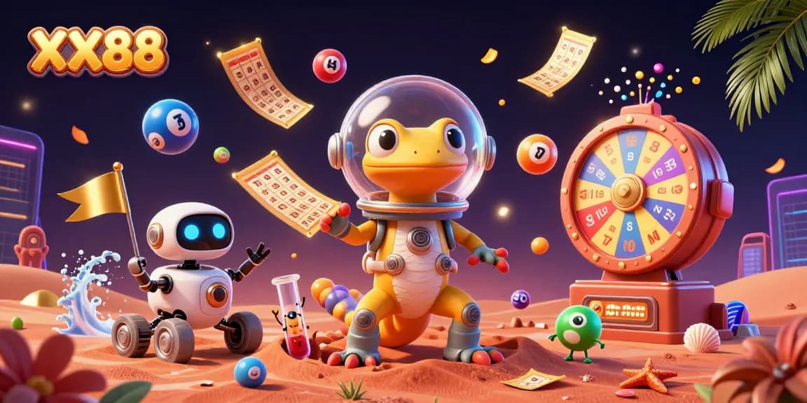 Engage with the excitement of XX88 as a Martian gecko and robot rover discover a vibrant casino.