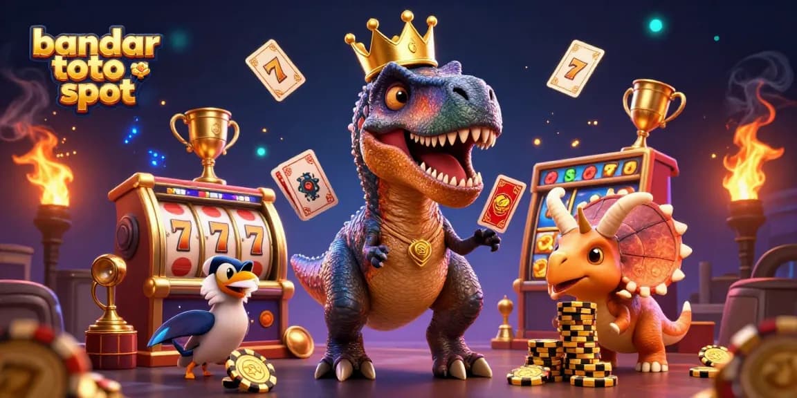 Experience the excitement of bandar toto slot with a friendly dinosaur dealer shuffling cards
