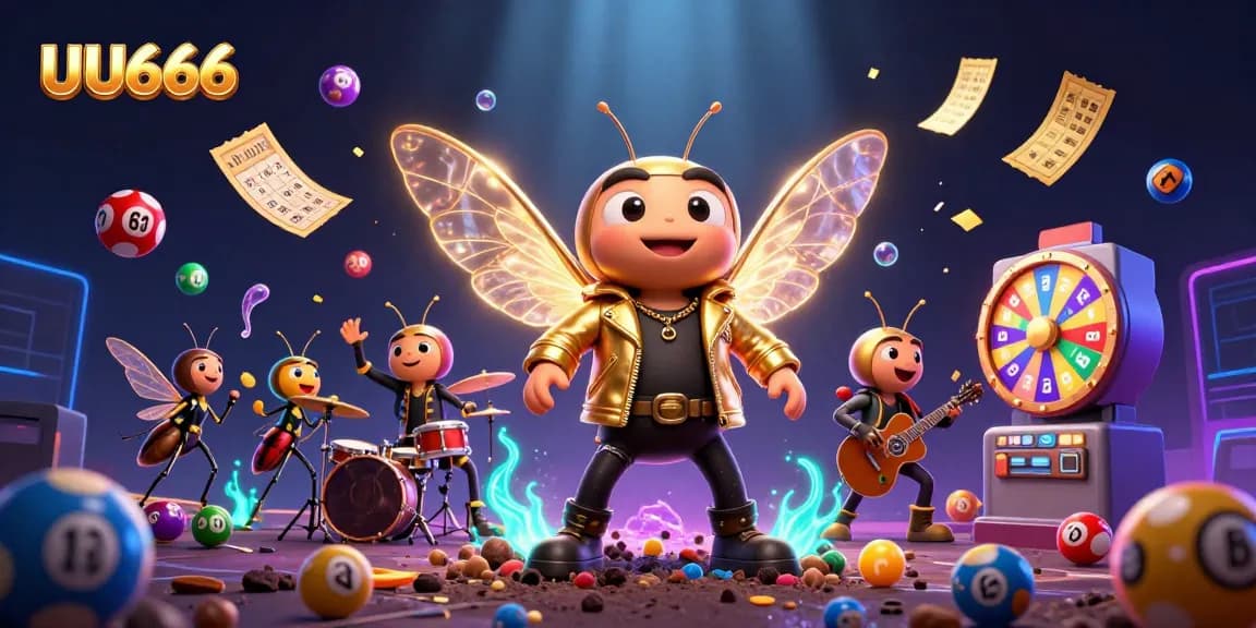 Experience jackpot wins at UU666 in this vibrant 3D casino carnival scene with electric characters and engaging game elements.