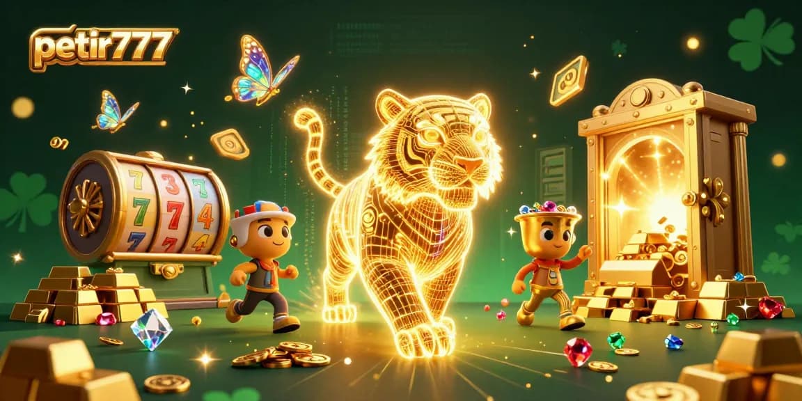 Experience thrilling gameplay with petir777 in this vibrant online casino scene filled with riches.