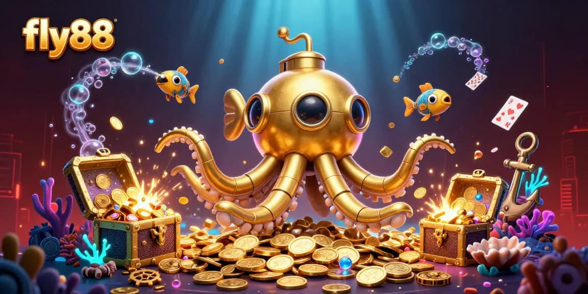 Join the excitement of fly88 with a captivating underwater casino adventure featuring golden treasures and playful sea creatures.