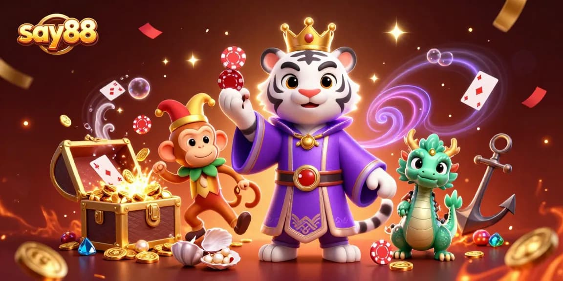 Experience thrilling gameplay at say88 with a vibrant illustration showcasing excitement and entertainment.