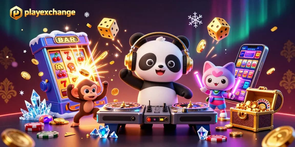 Engage in playexchange with vibrant 3D characters spinning roulette wheels and vibrant casino elements.