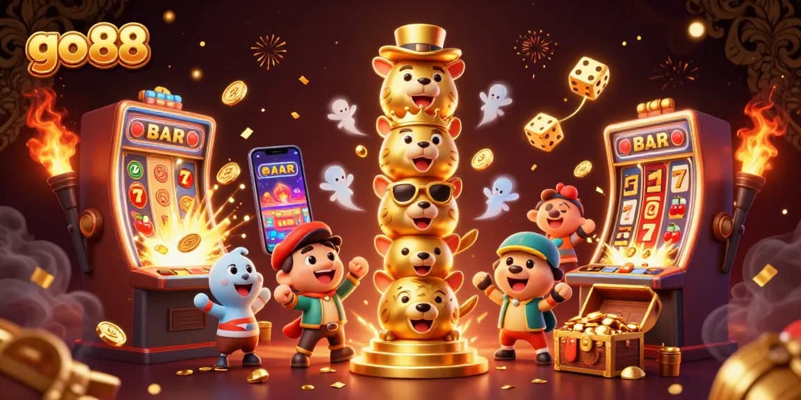 Engage with the vibrant world of go 88 casino gaming in this dynamic scene filled with excitement and energy.