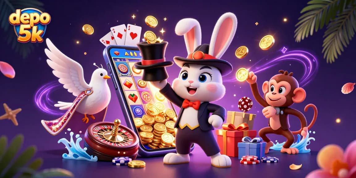 Experience thrilling wins with depo 5k as lucky cartoon characters bring excitement and gold coins!