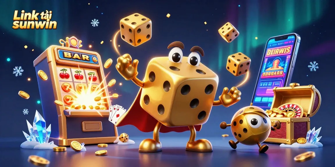 Engage in thrilling gameplay with the Link tải sunwin, showcasing vibrant casino elements and dynamic characters.