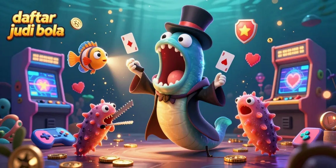 Engage with daftar judi bola while enjoying a vibrant underwater casino scene full of action.