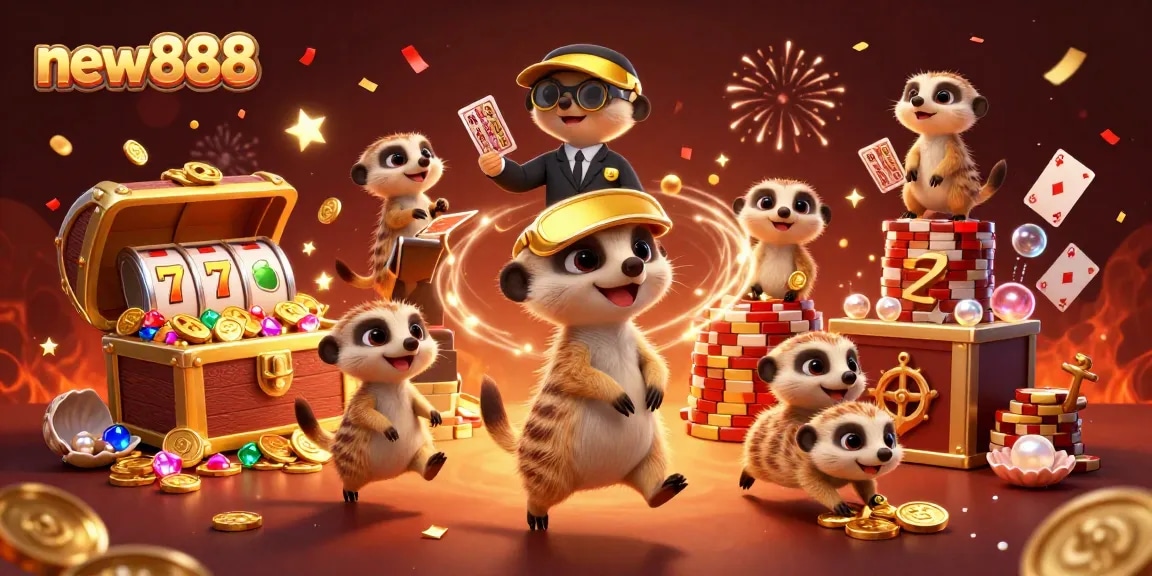 Engage with new888's lively casino adventure featuring meerkats and an exploding treasure!