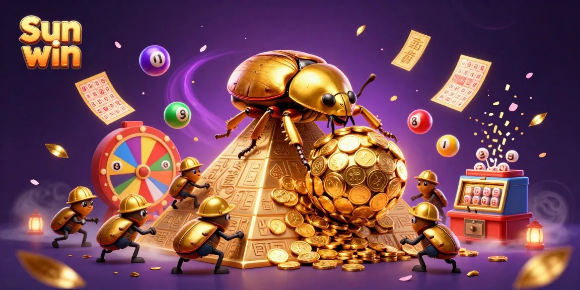 Engage with Sun win and immerse in the dynamic world of gaming with vibrant 3D illustrations.