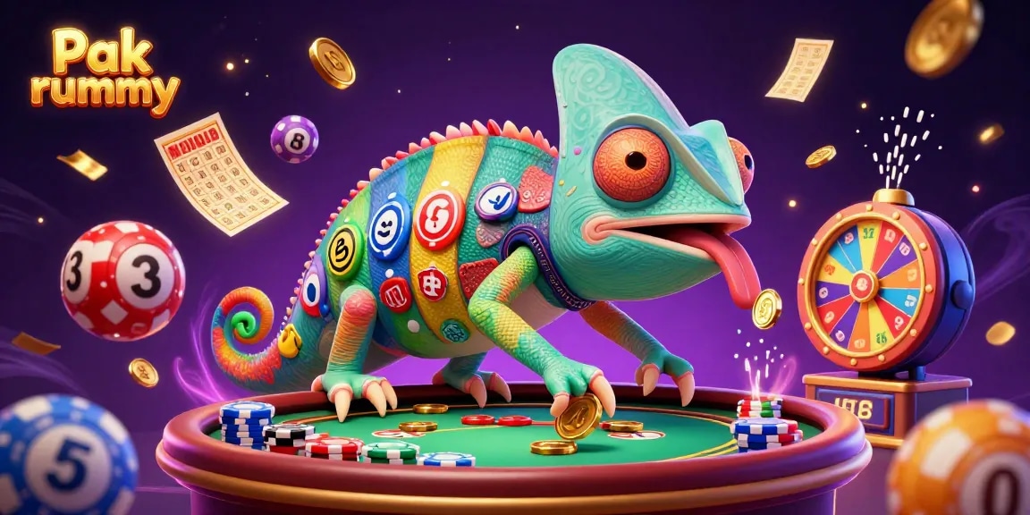 Engage with Pak rummy's thrilling gameplay featuring dynamic lottery elements and a colorful casino atmosphere.