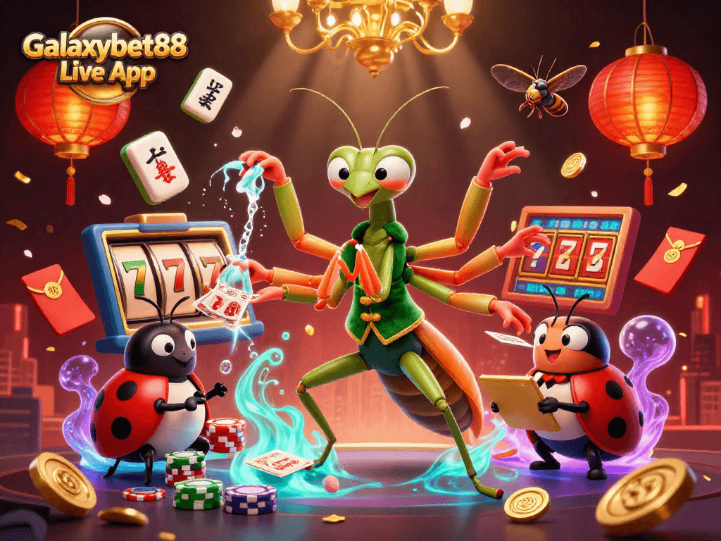 Experience thrilling action with Galaxybet88 Live App in a vibrant casino scene.