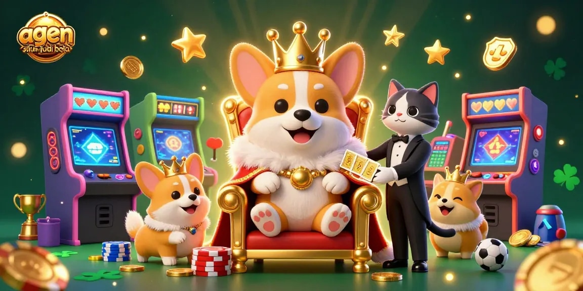 Experience thrilling sports betting action with agen situs judi bola in a vibrant 3D casino scene.