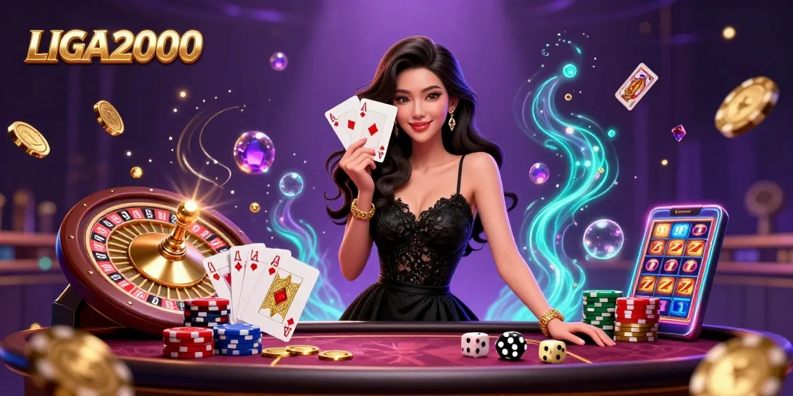 Terlibat dengan LIGA2000 dalam petualangan kasino 3D yang penuh warna dengan visual yang elegan dan gameplay yang menarik.