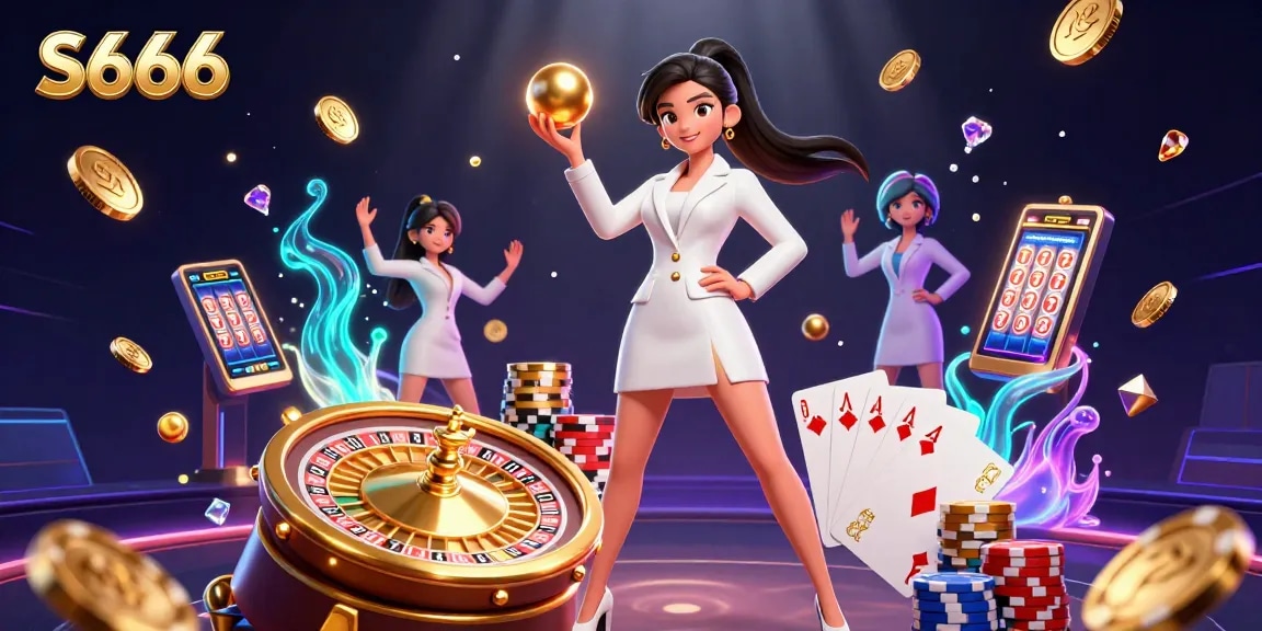 Experience thrilling gameplay with S666, featuring a stunning casino scene and luxurious elements.