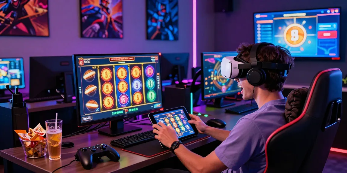 Exciting gaming setup with pg slot wallet, vibrant atmosphere, and immersive slot gameplay.