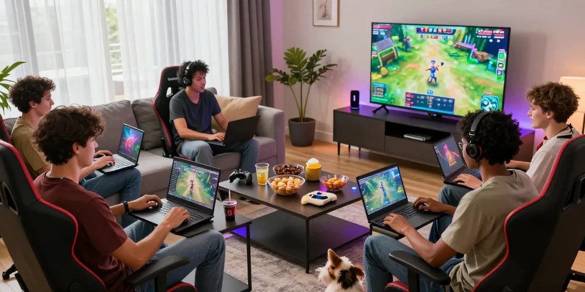 Pengalaman bermain game online di BATIK88 dengan teman-teman di ruang tamu modern.