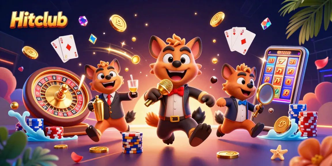 Win big at Hitclub, featuring hilarious hyena characters in a colorful casino scene.
