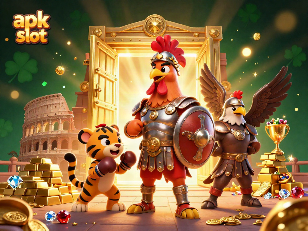 Slot jackpot menarik di apk slot dengan simbol keberuntungan dan kekayaan