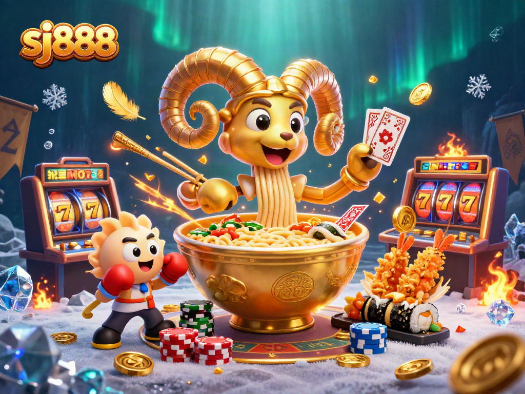 Engage with sj888 in this lively 3D casino scene featuring vibrant characters and dynamic gaming elements.