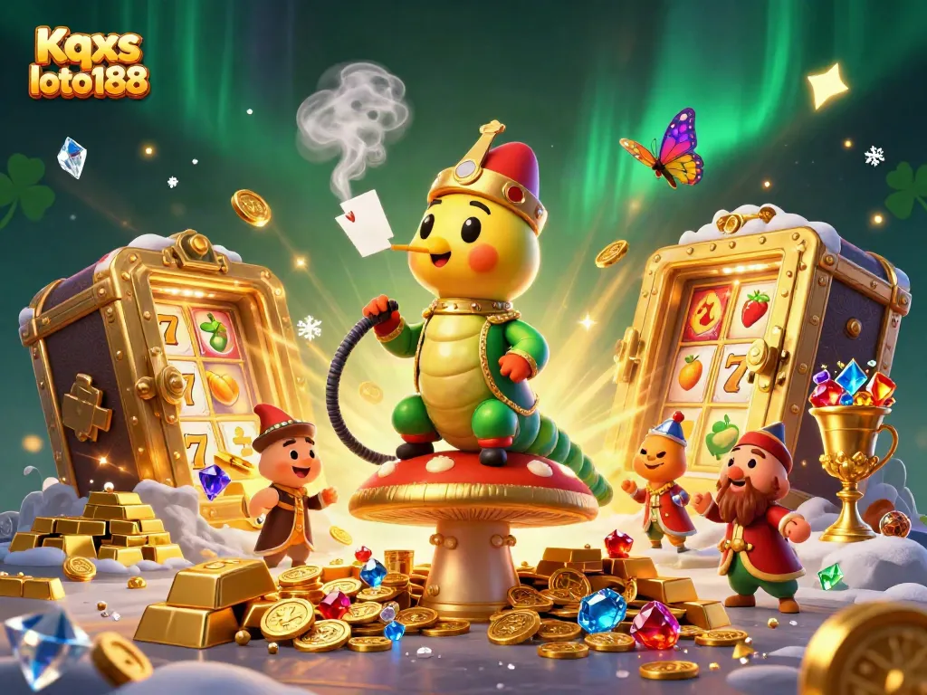 View Kqxs loto188 with 3D cartoon illustration featuring intriguing casino elements and characters.