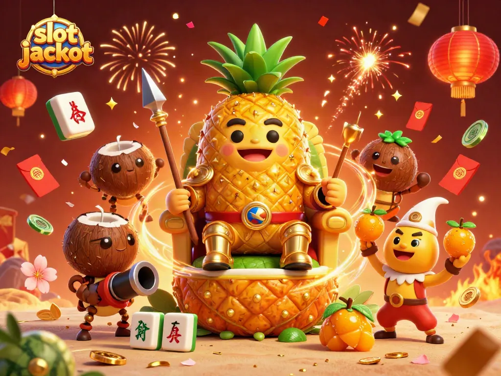 Spin and win with slot jackpot excitement in a vibrant beach casino setting filled with festive elements.